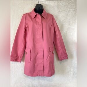 Rose Pink Trench Coat Jacket Size L – Classic Lightweight Button Front